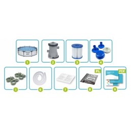 Plieninis sodo baseinas 305 x 76 cm rinkinys 9in1 bestway 56408