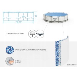 Bestway rėmo baseinas 4678l 305x76cm 8in1 56408