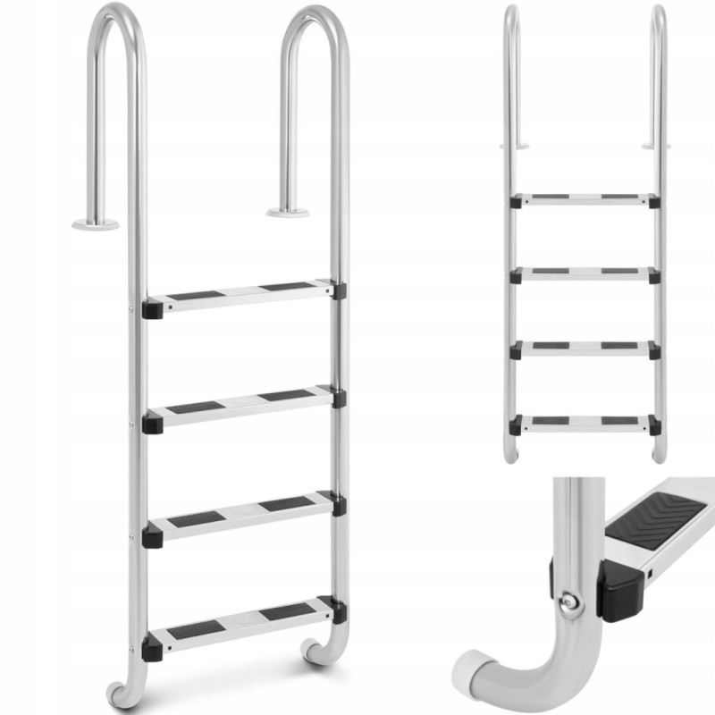 Nerūdijančio plieno baseino kopėčios, 4 pakopos, 1570 mm