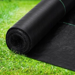 Nuo piktžolių agrotekstilė agrotekstilė 90g juoda 1,6x50m UV 3% kaiščiai