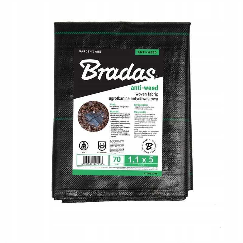 Agrotekstilė nuo piktžolių pp, juoda UV, 70g, 1,1 x 5m