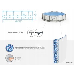 Frame pool 56416 pro max 366x76 bestway visas komplektas