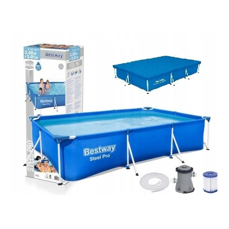 Bestway sodo rėmo baseinas 300x201x66 komplektas