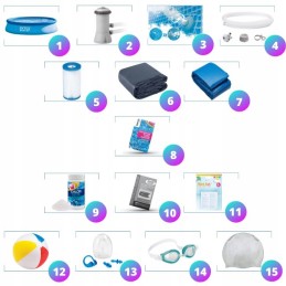 Išplečiamas sodo baseinas 396x84 intex 28142 rinkinys 15in1 modelis 2024