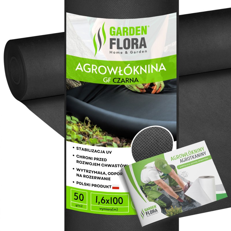 Black agrotextile for weeds 1.6x100m agrotextile anti-weed mat 50g