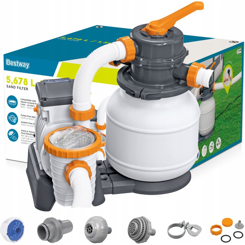 Veiksmingas, stiprus smėlio siurblys baseinui 5678 lh bestway 58497