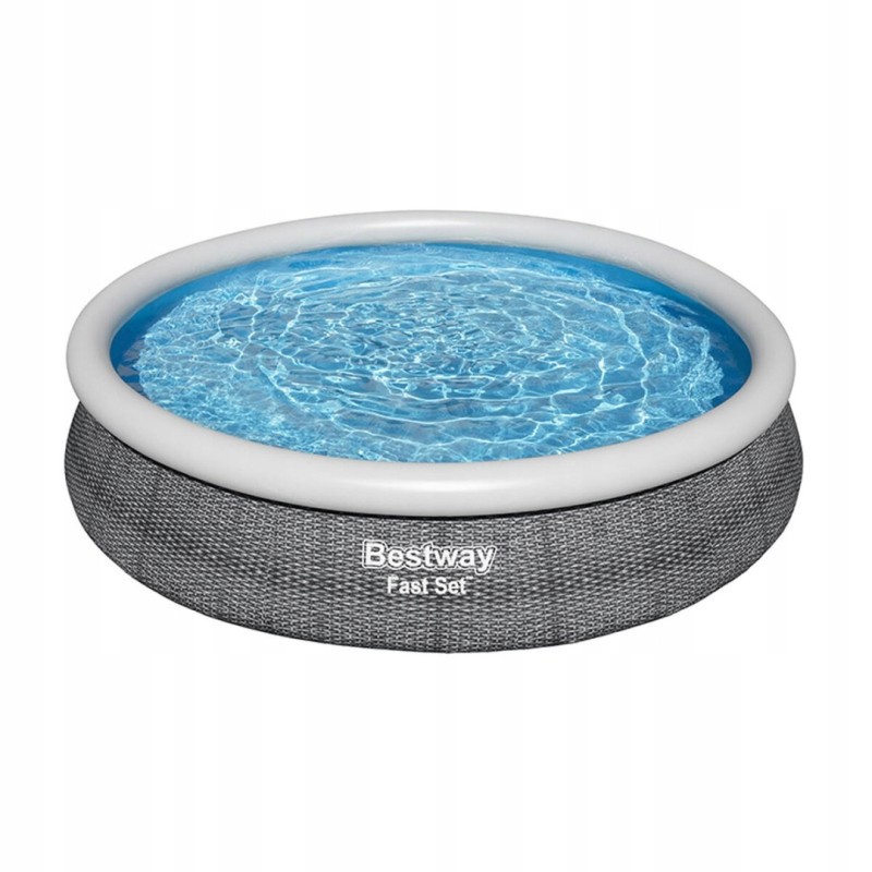 Bestway pripučiamas baseinas 366 x 76 cm pilkas 5377 l