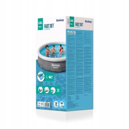 Bestway pripučiamas baseinas 366 x 76 cm pilkas 5377 l