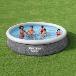 Bestway pripučiamas baseinas 366 x 76 cm pilkas 5377 l