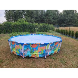 Sodo baseino rėmas 305 x 66 cm 4in1 bestway džiunglių gyvūnai