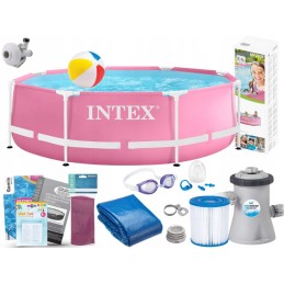 Plieninis sodo baseinas 244x76 intex 28290 komplektas 13in1 modelis 2024 m.