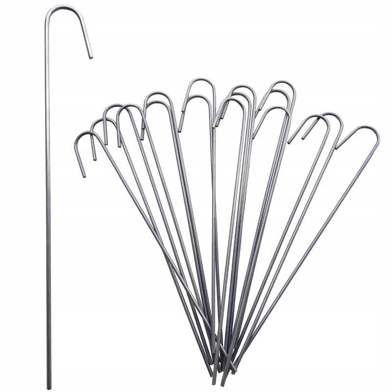 Metaliniai smeigtukai įvairių tipų agrotekstilei, agrotekstilei ir geotekstilei tvirtinti prie žemės, taip pat smeigtukai kurmių