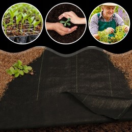 Agrotkanina agrotekstilė 1,6x50m nuo piktžolių juoda 90g UV 3% + 50x inkarai