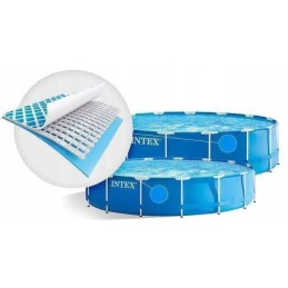 Intex plieno karkaso sodo baseinas 366 cm, filtro siurblys