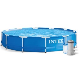 Plieninis sodo baseinas 366 cm intex 28212 siurblys