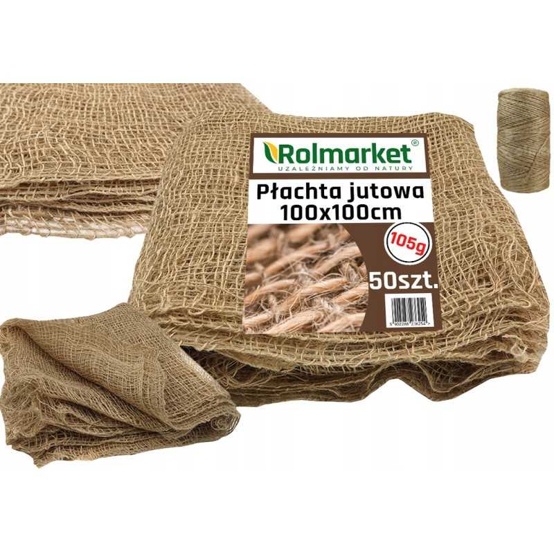 ✨ džiuto lakštas 100x100cm 105g/m 50vnt + virvelė
