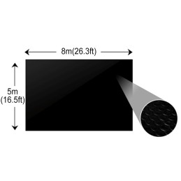 Stačiakampė juoda baseino folija 8x5 m