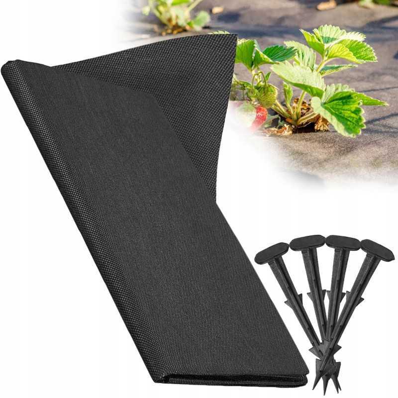 Agrotekstilė nuo piktžolių agrotekstilės UV kilimėlio storio 0,8x5m + inkariniai kaiščiai