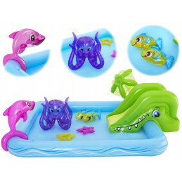 Vaikiškas irklavimo baseinas, pripučiamas baseinas, čiuožykla