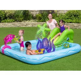 Vaikų baseinas, pripučiamas irklavimo baseinas su čiuožykla