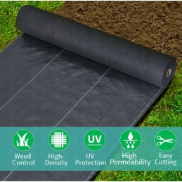 Agrotekstilė nuo piktžolių, juoda UV, 90g, 1,1 x 100m