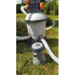 Plieninis pro max rėmo baseino 366x76 apvalus 12 pėdų bestway 3in1 filtro siurblys