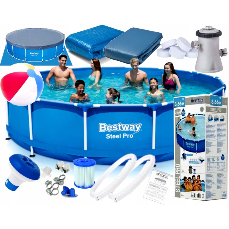 366x76 rėmo baseino šeimos sodo komplektas