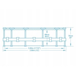 Baseinas 366x76 rėmo šeimos sodo komplektas