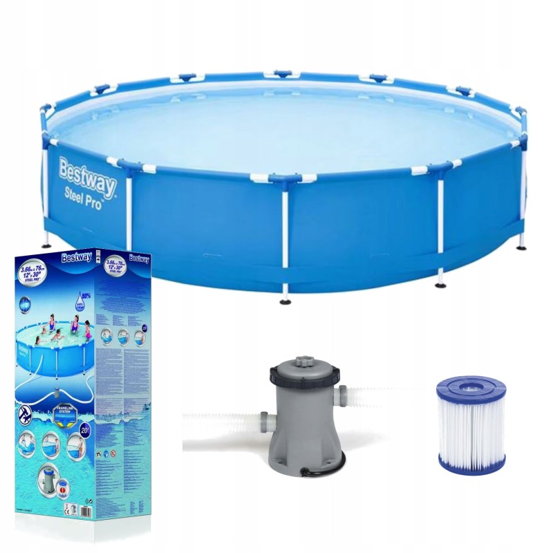 Bestway rėmo baseino 366x76 cm komplektas