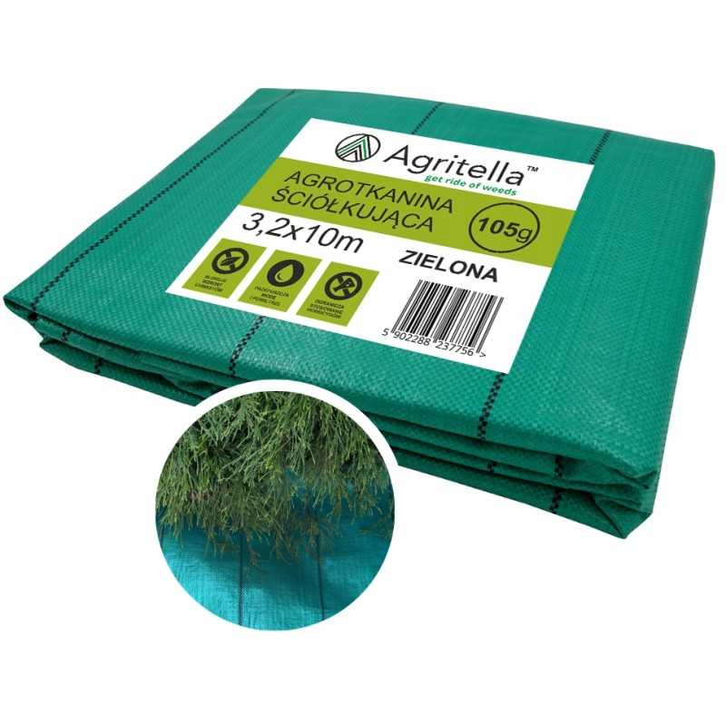 Agrotella mulčiavimo audinys 3,2x10m 105g žalias