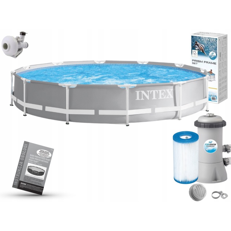 Plieninis sodo baseinas 366x76 su intex pompa