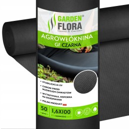 Agro neaustinė medžiaga agro gf black uv p-50 1,6 mx 100 m
