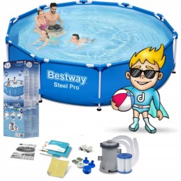 Sodo rėmo baseinas 305x76 bestway 8in1 siurblys