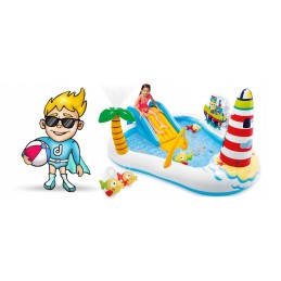 Žaidimų aikštelė, žvejys, baseinas, čiuožykla, intex 57162