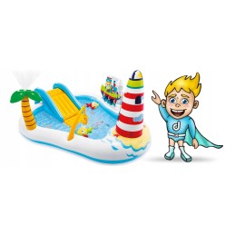Žaidimų aikštelė, žvejys, baseinas, čiuožykla, intex 57162