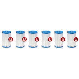 6 x siurblio filtrų komplektas, B tipo intex 29005