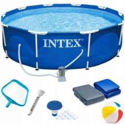 Nerūdijančio plieno baseinas 305x76, komplektas su chloro danga, kilimėlis