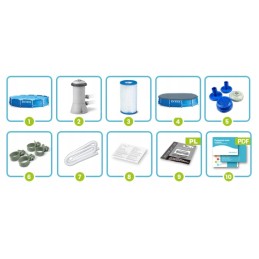 Plieninis sodo baseinas 366 x 76 cm 10 in 1 28212