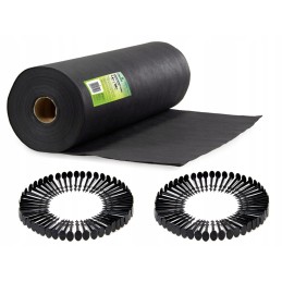 Agrotekstilė 1,6x100m sodo žolės kilimėlis + 100 UV smeigtukų