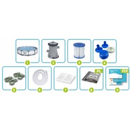 Sodo karkasinis baseinas 366x76cm bestway 9in1