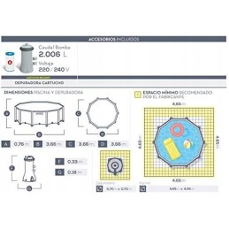 Intex sodo rėmo baseinas 366x366x76 pilkas