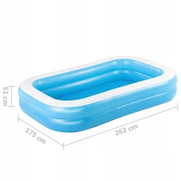 Bestway stačiakampis pripučiamas baseinas 262x175x51cm mėlynos ir baltos spalvos