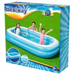 Bestway stačiakampis pripučiamas baseinas 262x175x51cm mėlynos ir baltos spalvos