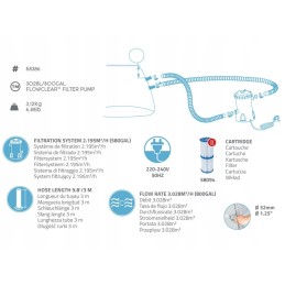 Bestway baseino filtro siurblio talpa 3m3 h 58386