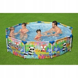 Plieninis profesionalus baseinas vaikams geriausio pasaulio gyvūnams 274x66cm 9ft