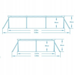 Plieninis sodo baseinas 300 x 201 x 66 cm 5in1 bes