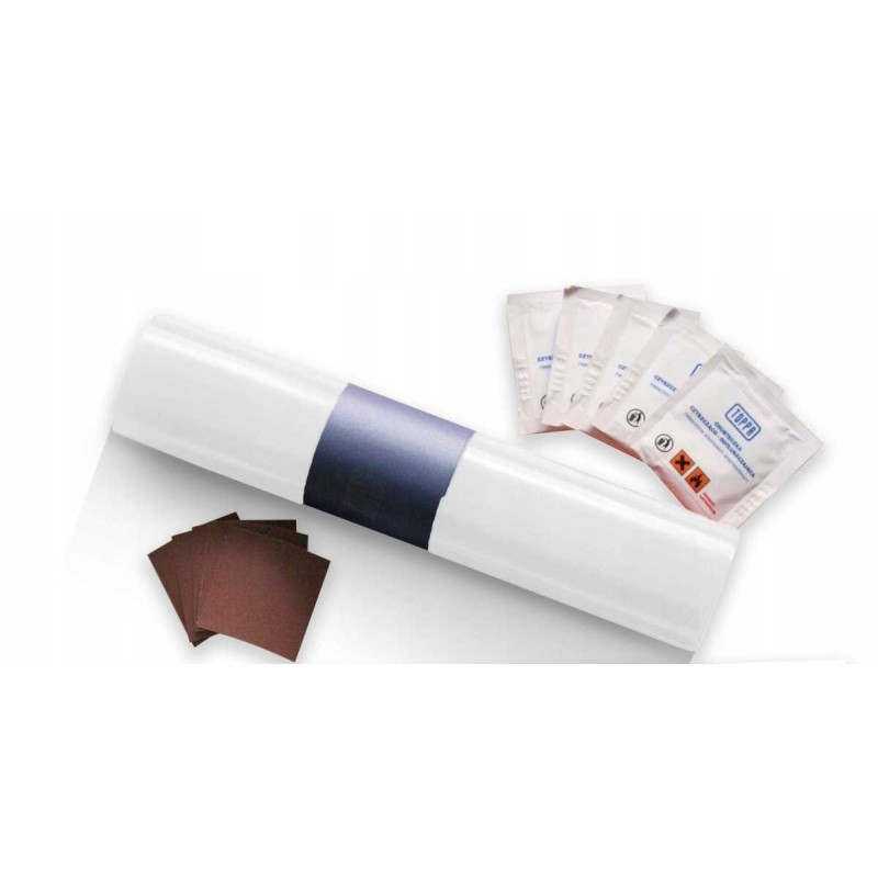 Repair kit for flying tarpaulins 220x32cm white
