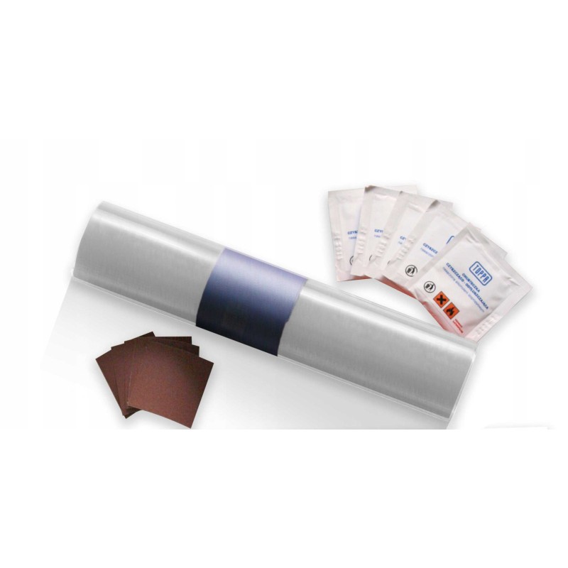 Repair kit for flying tarpaulins 220x32cm silver
