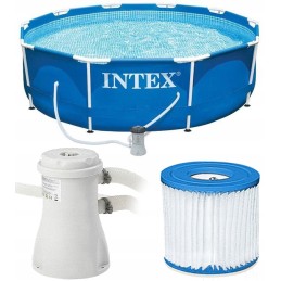 Karkasinis baseinas 305x76cm metalinis karkasas su 3 viename pompa 28202 intex