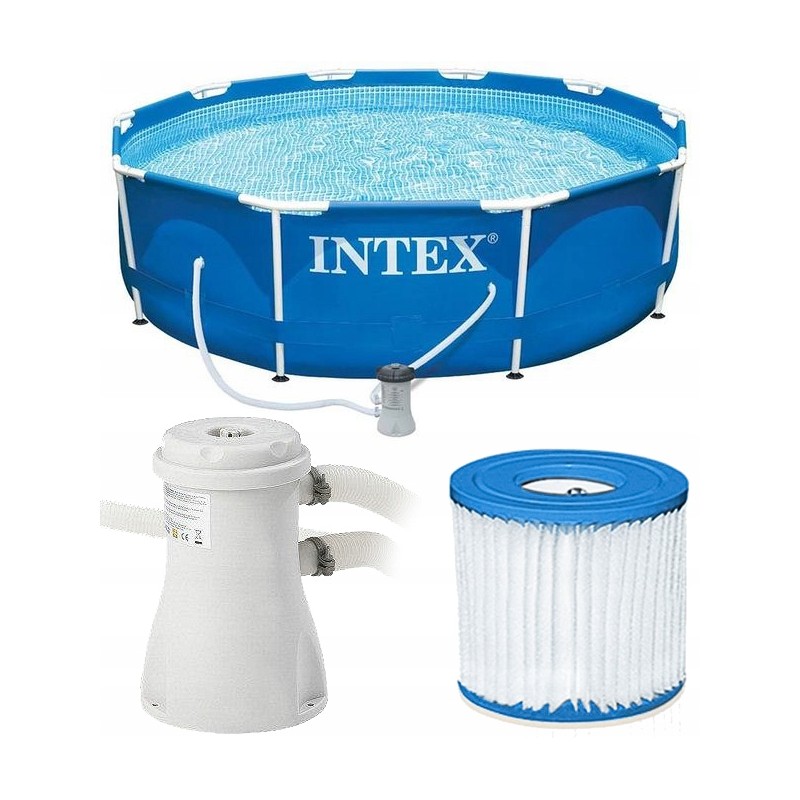 Karkasinis baseinas 305x76cm metalinis karkasas su 3 viename pompa 28202 intex